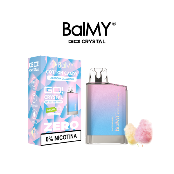 Estuche 10 pods desechables BalMY GO Crystal ZERO nicotina – Algodón Dulce