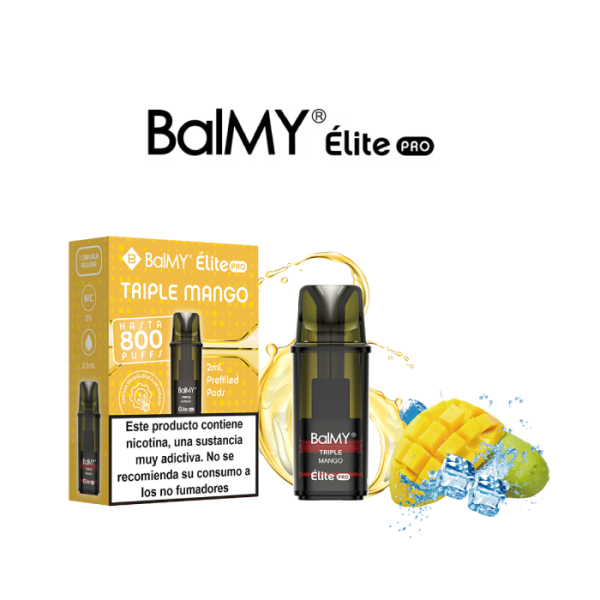 Cápsula rellena BalMY Élite PRO 800 puffs 20mg/ml nicotina – Triple Mango