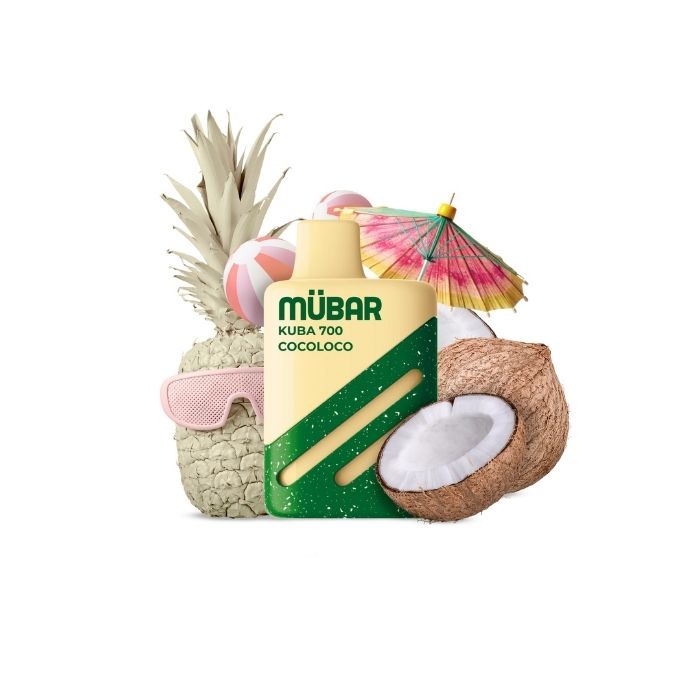 Mübar Kuba 700 Cocoloco 20 mg/ml – estuche 10 unidades Estuche de 10 vapers Mübar Kuba 700 Cocoloco, 20 mg/ml