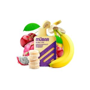 Estuche de 10 vapers Mübar Kuba 700 Dragonfruit Banana Cherry, 20 mg/ml
