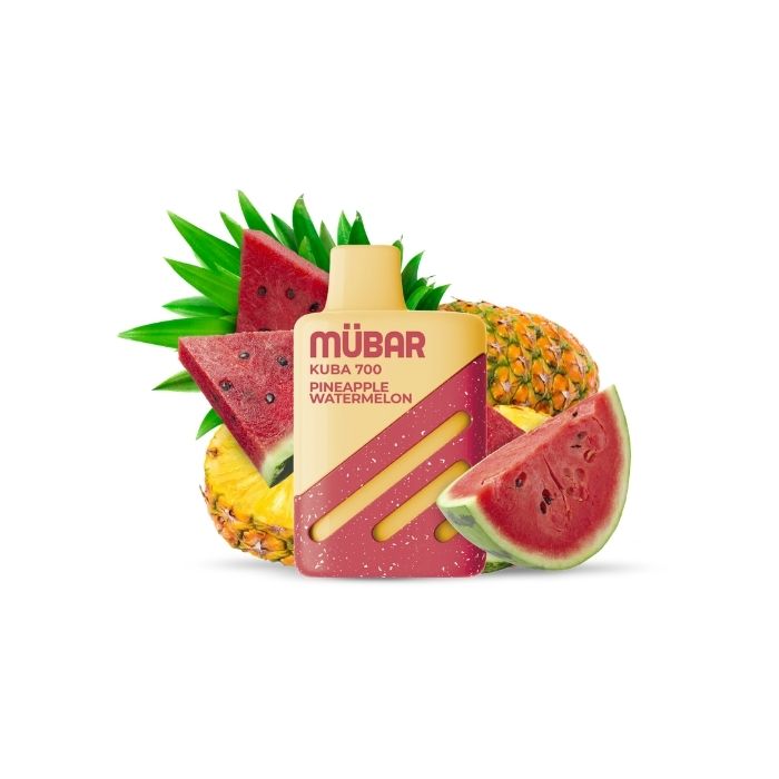 Mübar Kuba 700 Pineapple Watermelon 20 mg/ml – estuche 10 unidades Estuche de 10 vapers Mübar Kuba 700 Pineapple Watermelon, 20 mg/ml
