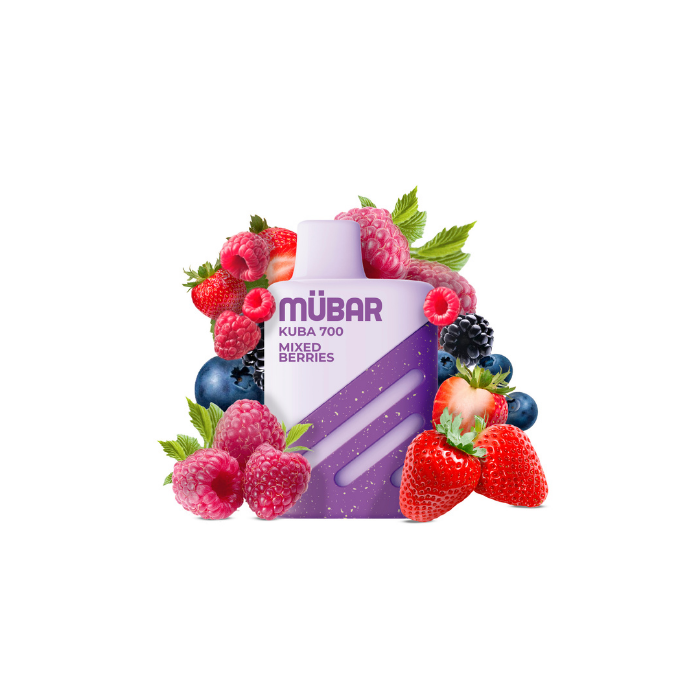 Mübar Kuba 700 Mixed Berries 20 mg/ml – estuche 10 unidades Estuche de 10 vapers Mübar Kuba 700 Mixed Berries, 20 mg/ml