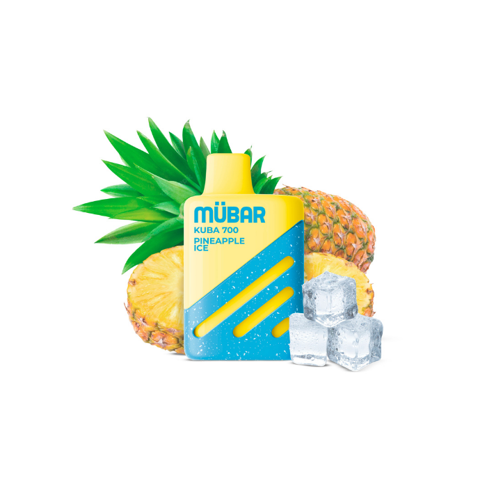 Mübar Kuba 700 Pineapple Ice 20 mg/ml – estuche 10 unidades Estuche de 10 vapers Mübar Kuba 700 Pineapple Ice, 20 mg/ml