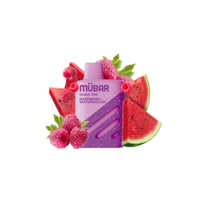 Mübar Kuba 700 Raspberry Watermelon 20 mg/ml – estuche 10 unidades Estuche de 10 vapers Mübar Kuba 700 Raspberry Watermelon, 20 mg/ml