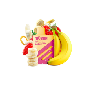Estuche de 10 vapers Mübar Kuba 700 Strawberry Banana, 20 mg/ml