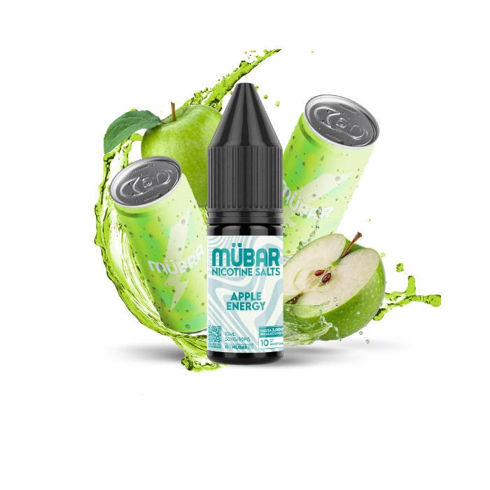 Mübar Nicotine Salts Apple Energy 10 mg/ml Bote de sales de nicotina Mübar Apple Energy de 10 ml, 10 mg/ml