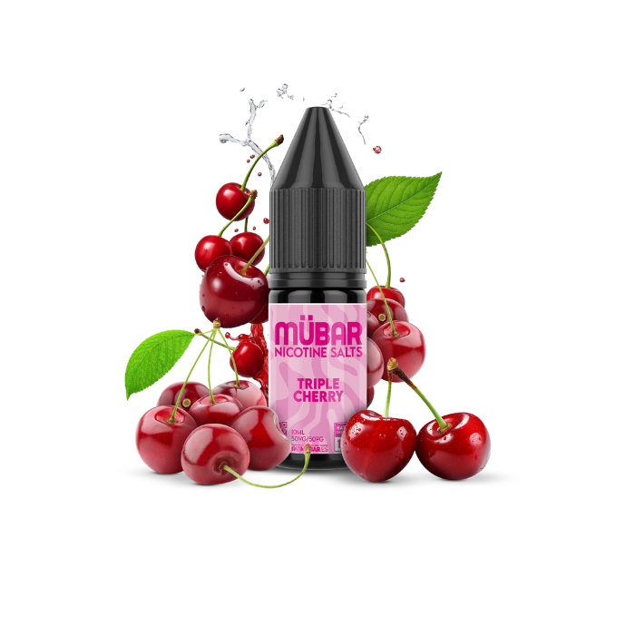 Mübar Nicotine Salts Triple Cherry 10 mg/ml Bote de sales de nicotina Mübar Triple Cherry de 10 ml, 10 mg/ml