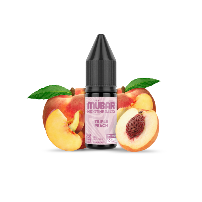 Mübar Kuba 700 Triple Peach 20 mg/ml – estuche 10 unidades Estuche de 10 vapers Mübar Kuba 700 Triple Peach, 20 mg/ml