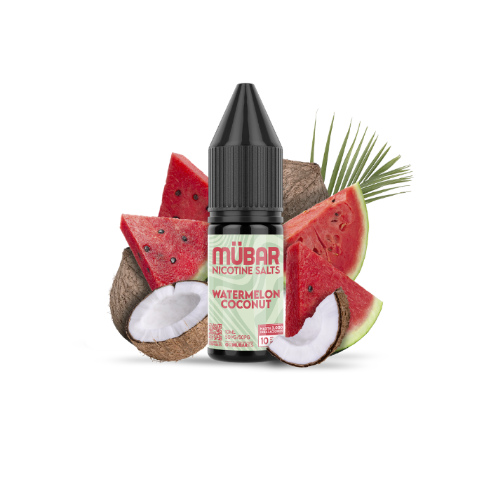 Mübar Kuba 700 Watermelon Coconut 20 mg/ml – estuche 10 unidades Estuche de 10 vapers Mübar Kuba 700 Watermelon Coconut, 20 mg/ml