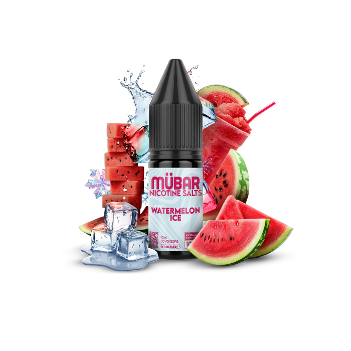 Mübar Nicotine Salts Watermelon Ice 10 mg/ml Bote de sales de nicotina Mübar Watermelon Ice de 10 ml, 10 mg/ml
